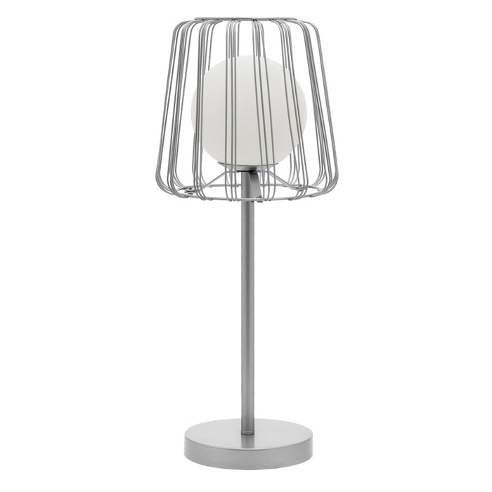 19.75"H Lucai Caged Globe Shade Table Lamp Silver-Off