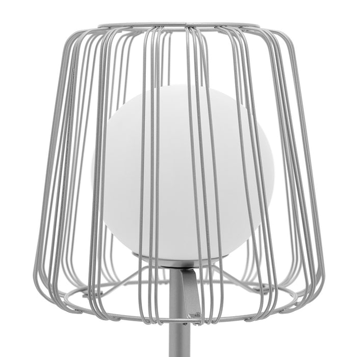 19.75"H Lucai Caged Globe Shade Table Lamp Silver-Off