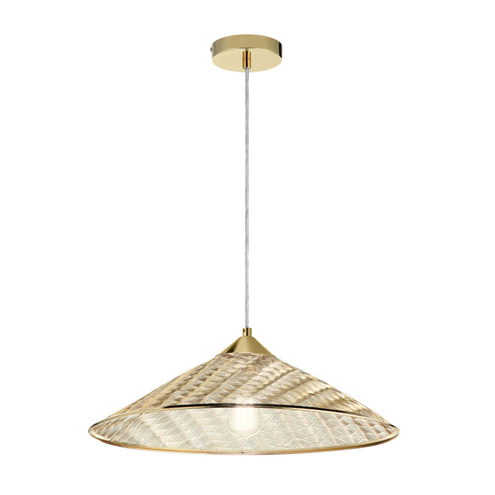 20" 1-Light Rosalinde Pendant Light Gold-On
