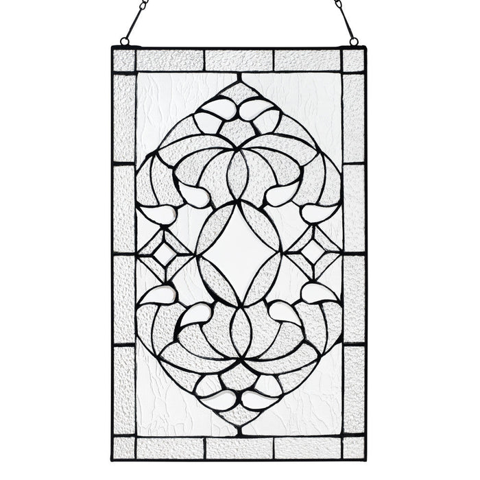 20" H Clear Floral Beveled Glass Window Panel-Backlit