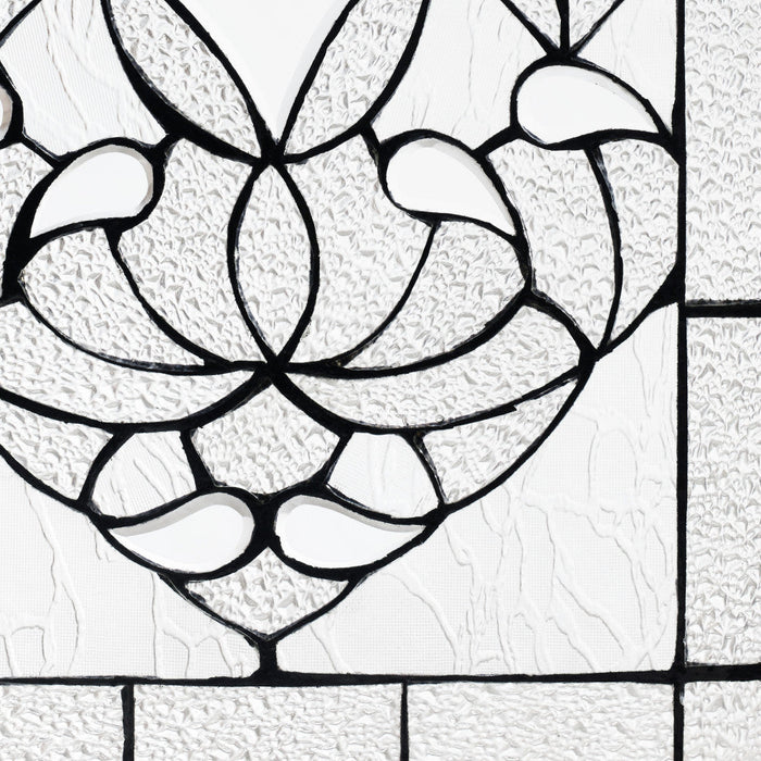 20" H Clear Floral Beveled Glass Window Panel