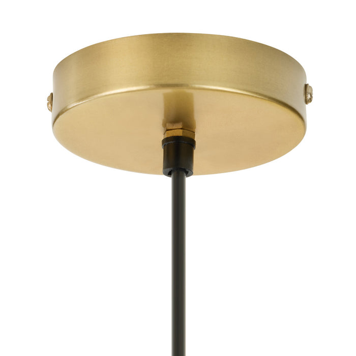 20" H Modern Brushed Gold Oval Shade Pendant