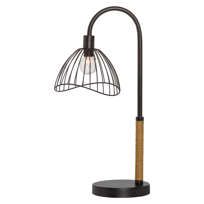 20.5"H Candlestick Base Dome Shade Table Lamp-On