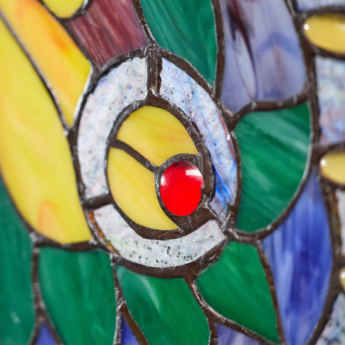 20.5"H Stained Glass Swallowtail Butterfly Window Panel-Closeup