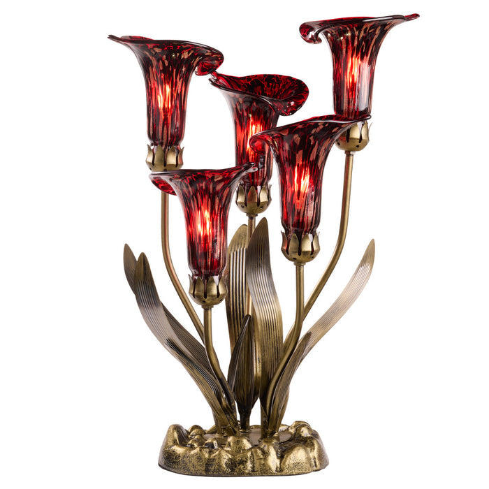 20"H Hand Blown Glass 5 Calla Lily Uplight Accent Lamp -On
