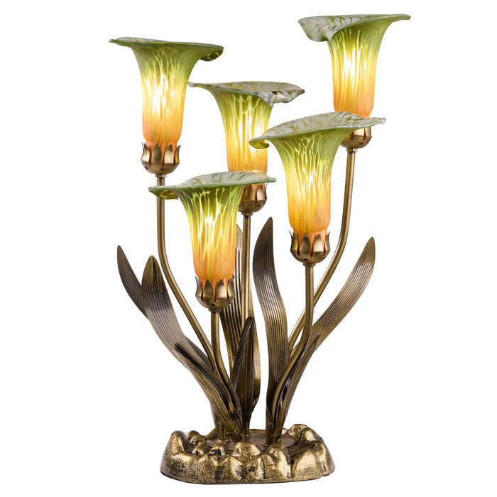 20"H Hand Blown Glass 5 Calla Lily Uplight Accent Lamp -On