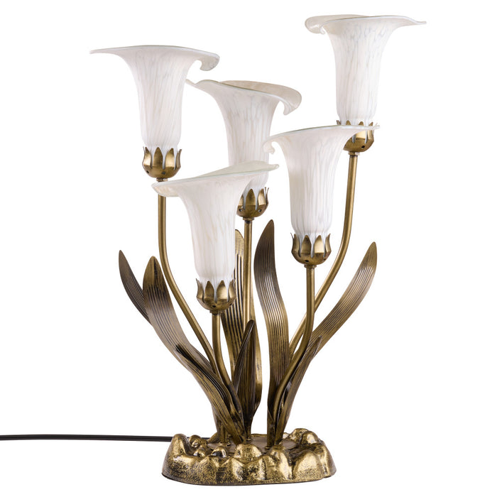 20"H Hand Blown Glass 5 Calla Lily Uplight Accent Lamp -Off