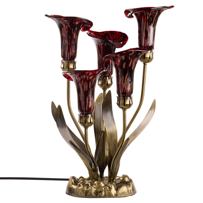 20"H Hand Blown Glass 5 Calla Lily Uplight Accent Lamp -Off
