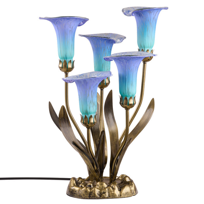 20"H Hand Blown Glass 5 Calla Lily Uplight Accent Lamp -Off