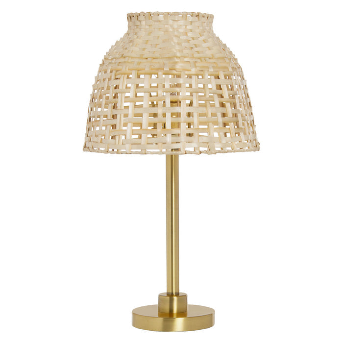 20"H Shayne Natural & Gold Bamboo Shade Table Lamp-Off