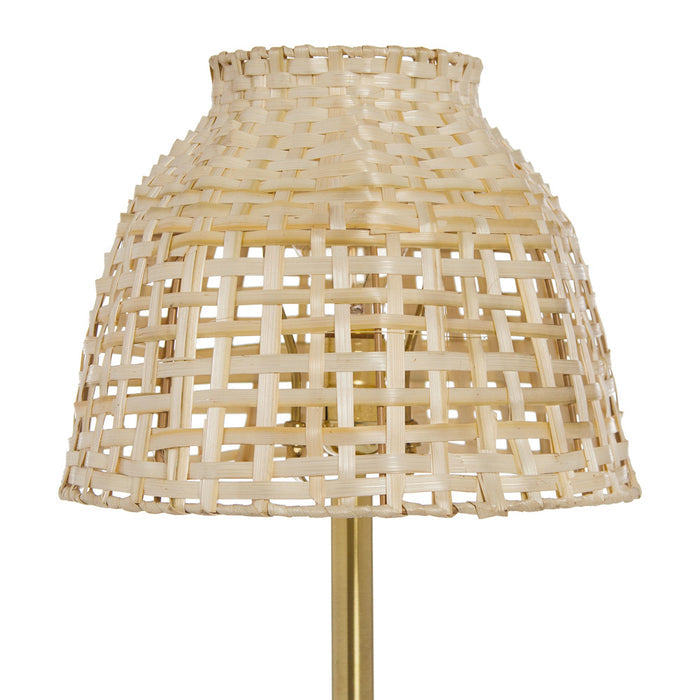 20"H Shayne Natural & Gold Bamboo Shade Table Lamp-Off