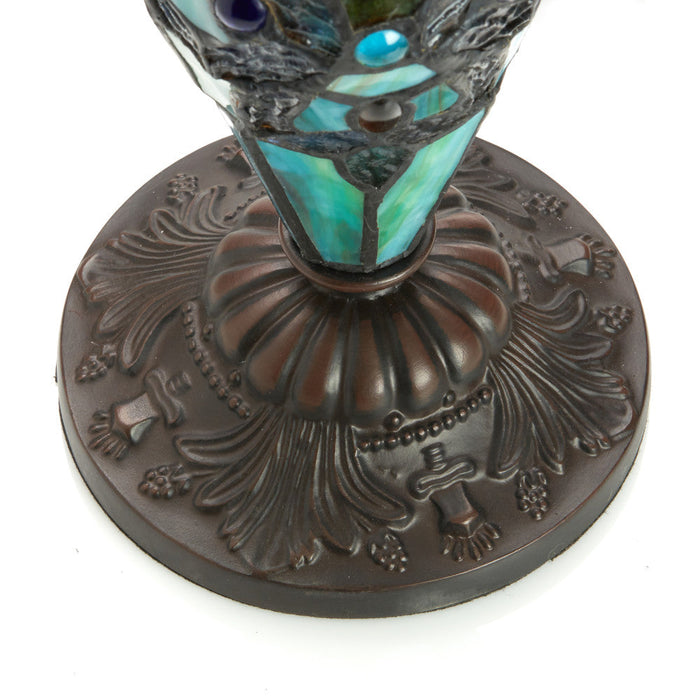 20"H Tiffany Style Magna Carta Stained Glass Double Lit Table Lamp