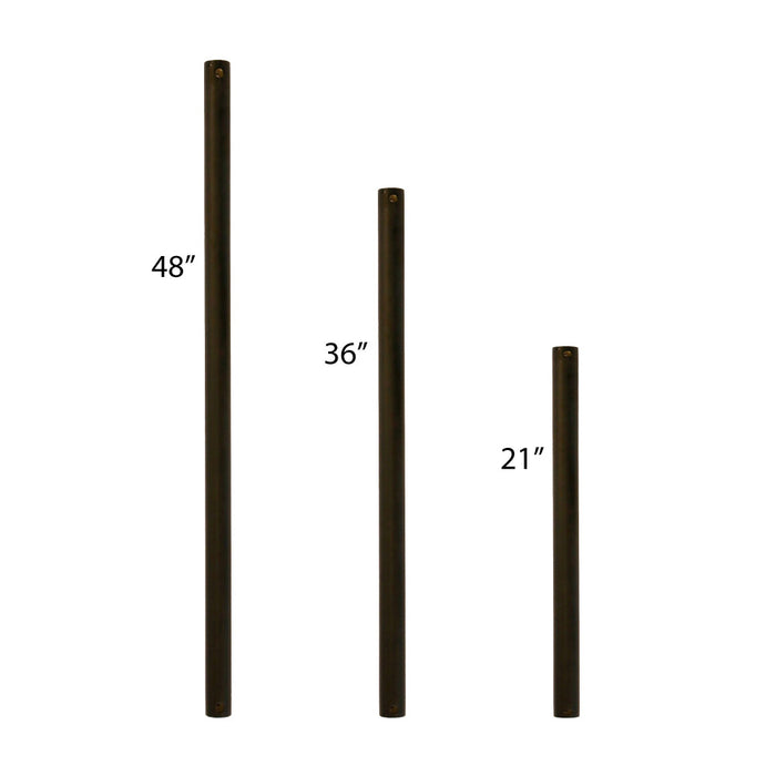 21" Ceiling Fan Down Rod 0.5" Standard Diameter. Length comparison