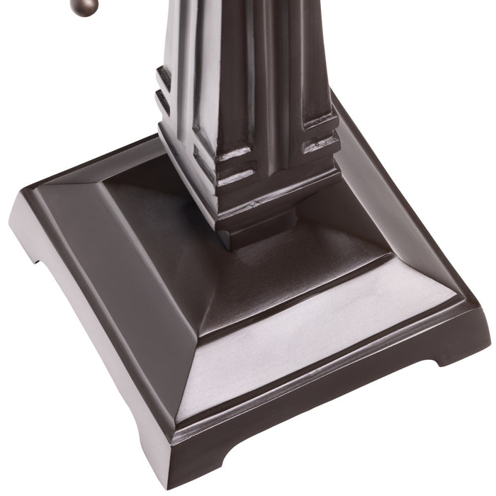 21" H Clarion Tiffany-Style Stained Glass Empire Shade Candlestick Base Table Lamp - Close up of the base