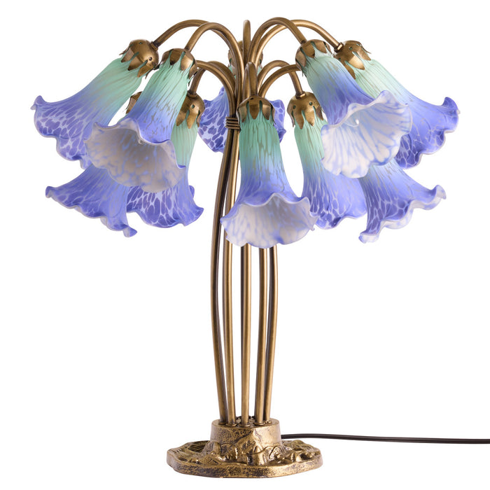 21.5"H Hand Painted Glass 10 Lily Downlight Accent Lamp-Off