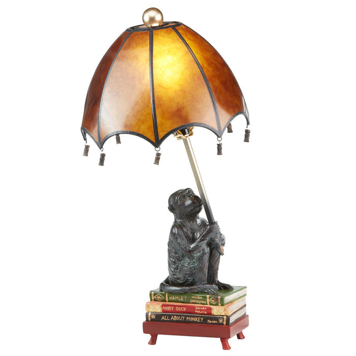 21.75"H Intellectual Monkey Table Lamp-On