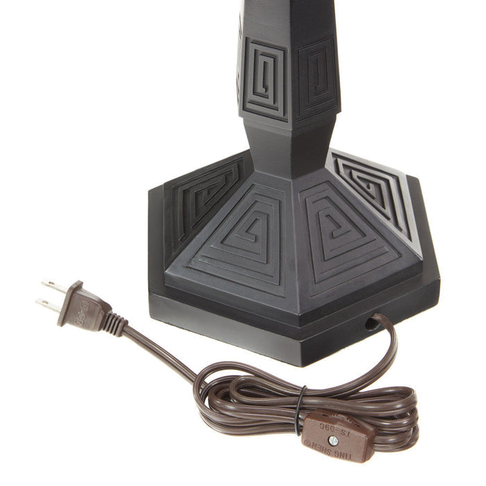 21"H Bryant Prairie Style Stained Glass Table Lamp with Black Block Base