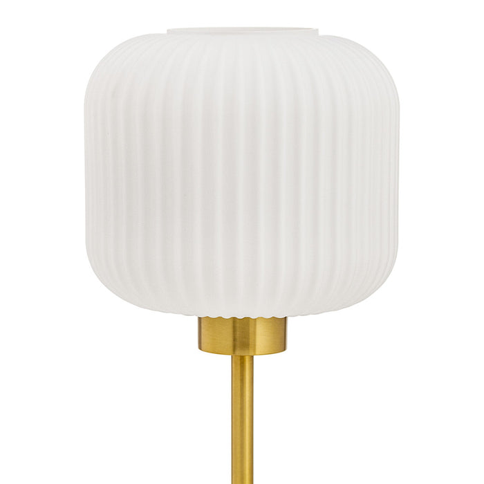 21"H Eagan Globe Shade Table Lamp. Shade, closeup-Off