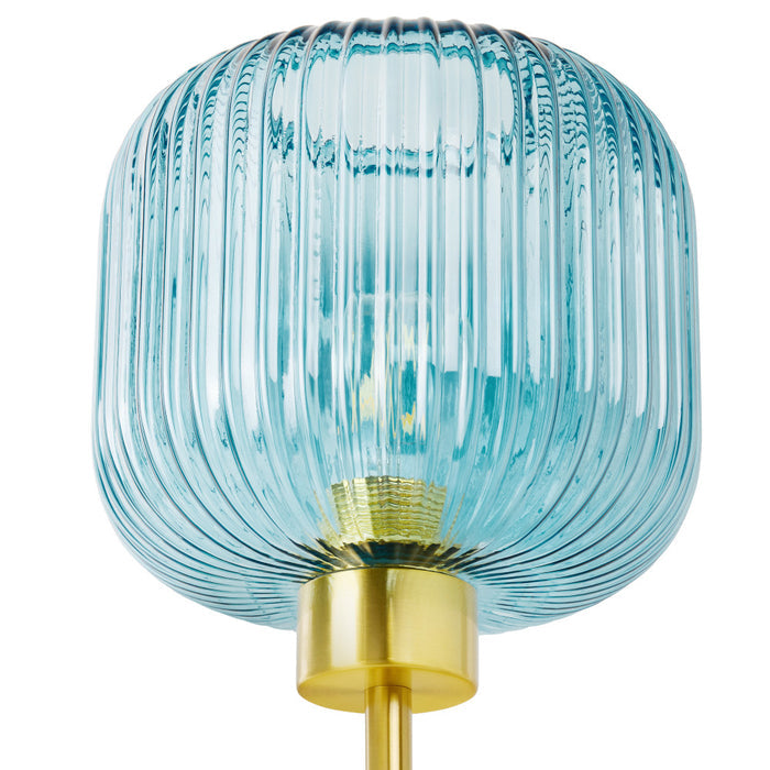 21"H Eagan Globe Shade Table Lamp. Shade, closeup-Off