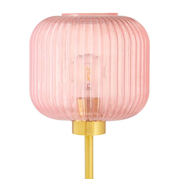 21"H Eagan Globe Shade Table Lamp. Close up of unlit shade