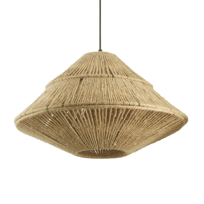 22" W 1-Light Minka Metal and Jute Pendant Light-Off