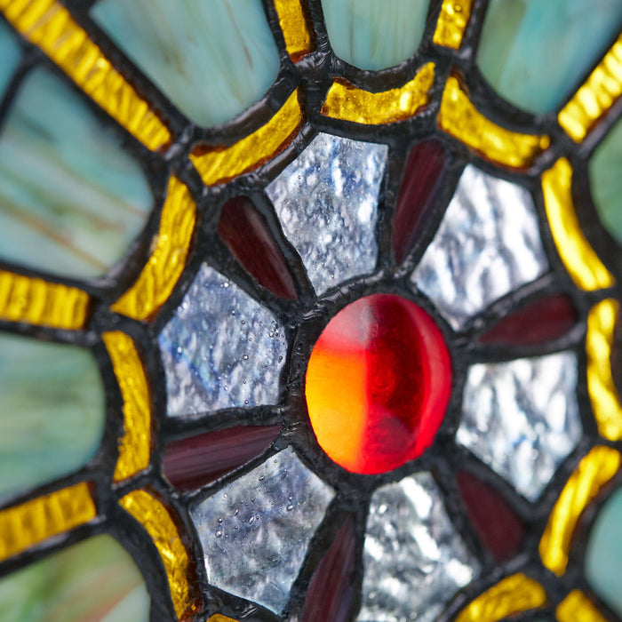 22"H Stained Glass Webbed Heart Window Panel-Closeup