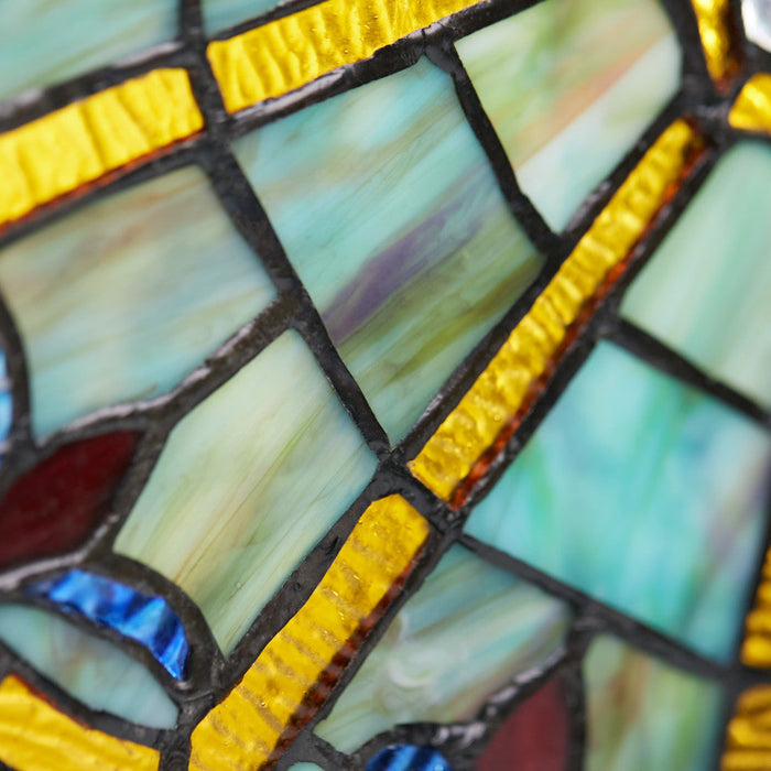 22"H Stained Glass Webbed Heart Window Panel-Closeup