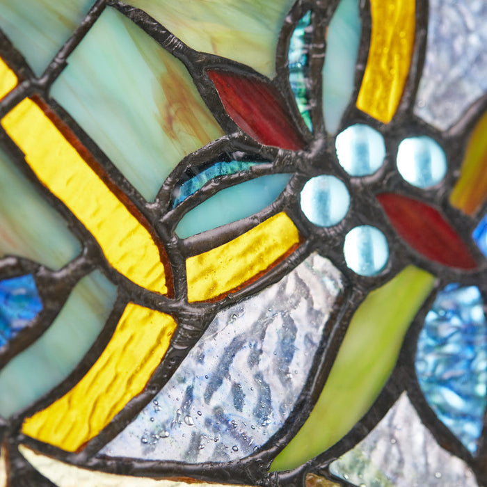 22"H Stained Glass Webbed Heart Window Panel-Closeup