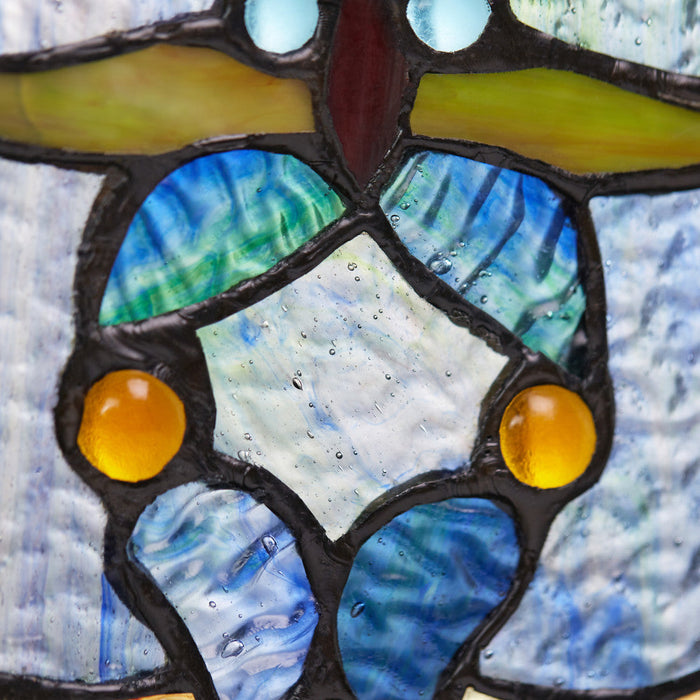 22"H Stained Glass Webbed Heart Window Panel-Closeup