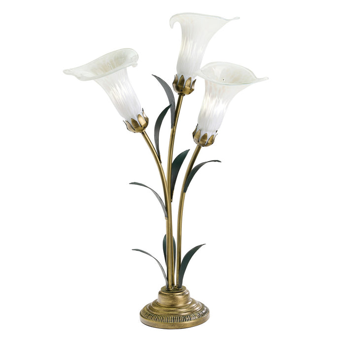 23.5"H Hand Blown Glass 3 Calla Lily Uplight Accent Lamp-On