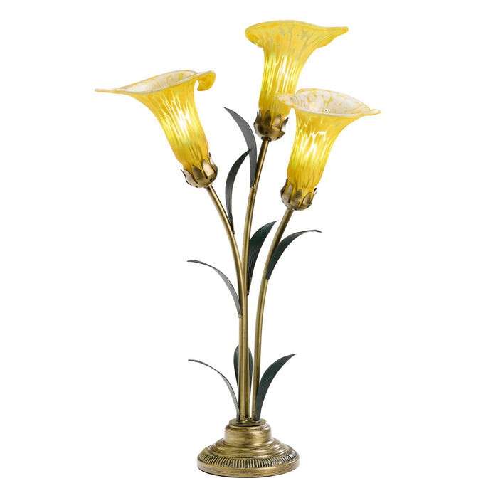 23.5"H Hand Blown Glass 3 Calla Lily Uplight Accent Lamp-On