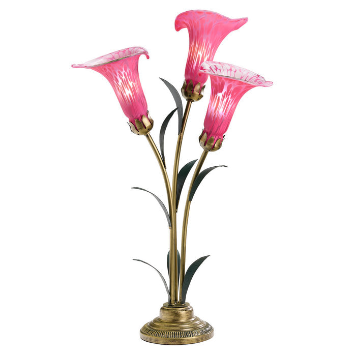 23.5"H Hand Blown Glass 3 Calla Lily Uplight Accent Lamp-On