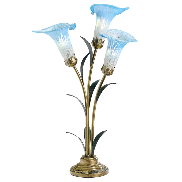 23.5"H Hand Blown Glass 3 Calla Lily Uplight Accent Lamp-On