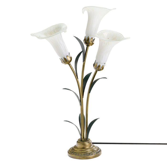 23.5"H Hand Blown Glass 3 Calla Lily Uplight Accent Lamp-Off