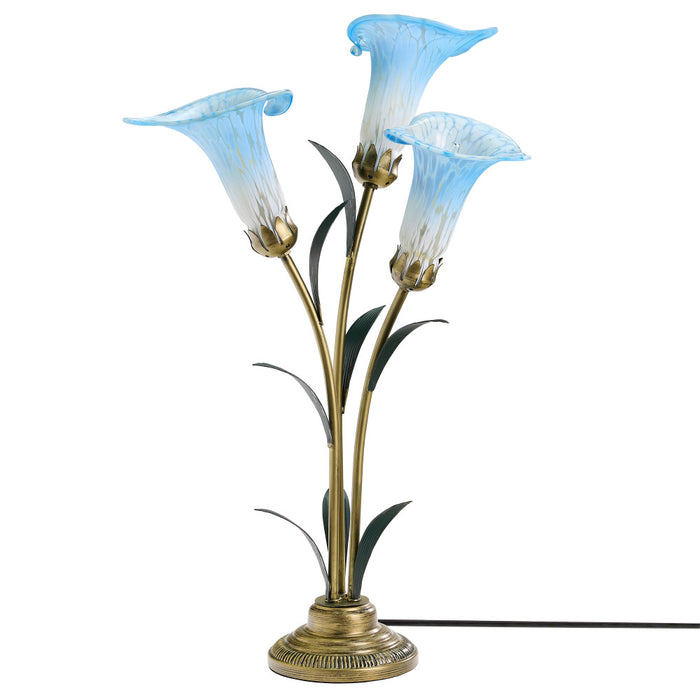 23.5"H Hand Blown Glass 3 Calla Lily Uplight Accent Lamp-Off