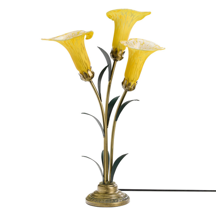 23.5"H Hand Blown Glass 3 Calla Lily Uplight Accent Lamp-Off