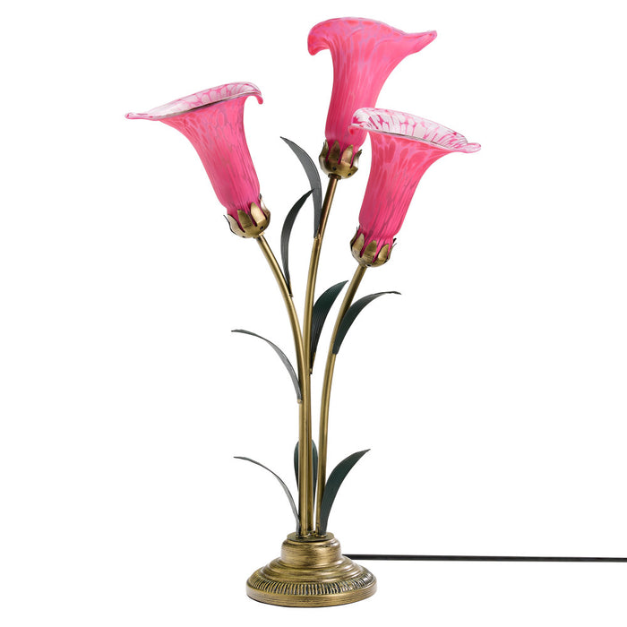 23.5"H Hand Blown Glass 3 Calla Lily Uplight Accent Lamp-Off