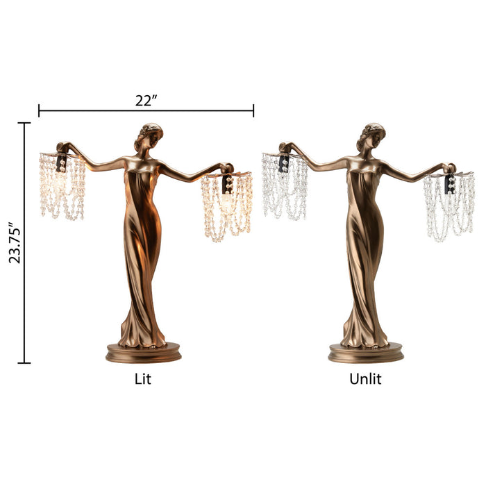 23.75"H Grecian Goddess Beaded Table Lamp