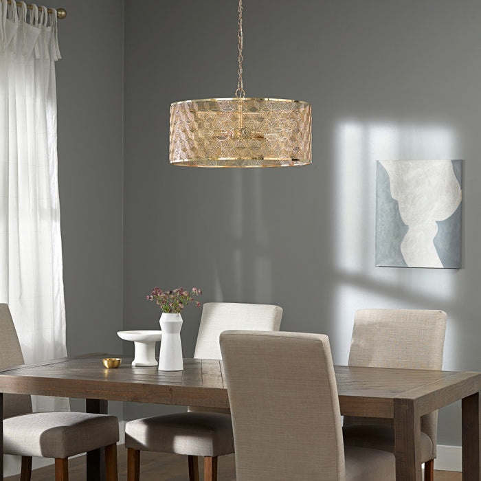 24" 3-Light Giselle Chandelier Polished Gold