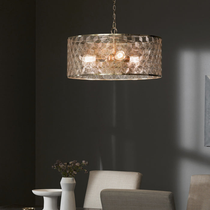 24" 3-Light Giselle Chandelier Polished Gold