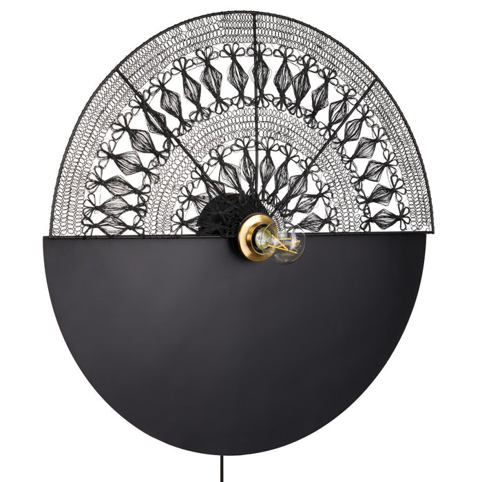 24" H Modern Black Indoor Plug In Wall Sconce-Off