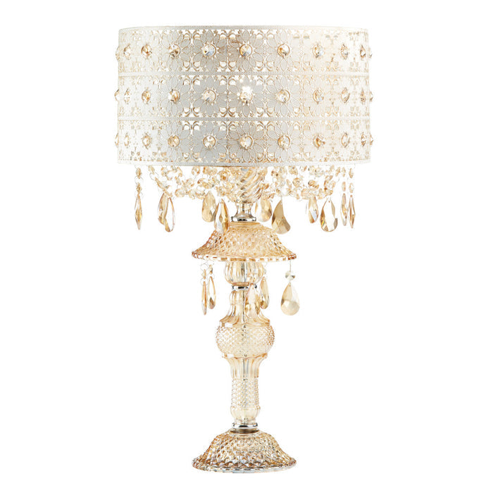 24"H Jeweled Blossoms Table Lamp-On