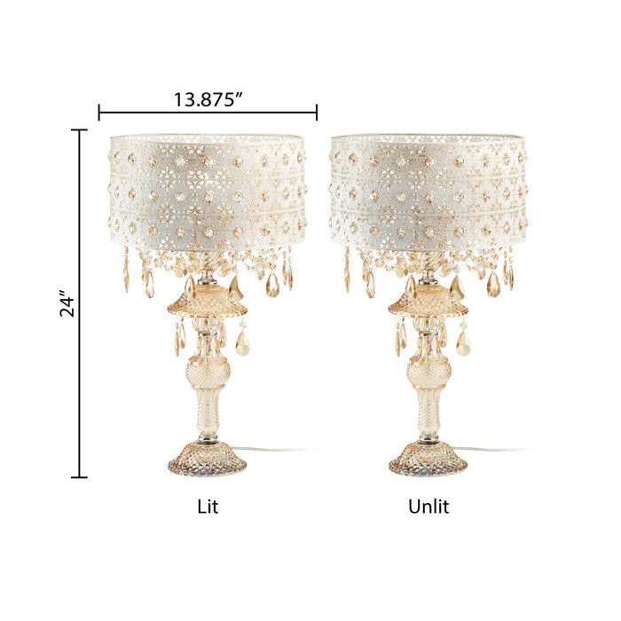 24"H Jeweled Blossoms Table Lamp