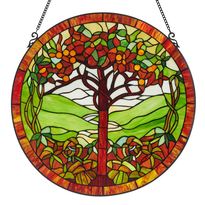 24"H Tree of Life Stained Glass Window Panel-Backlit