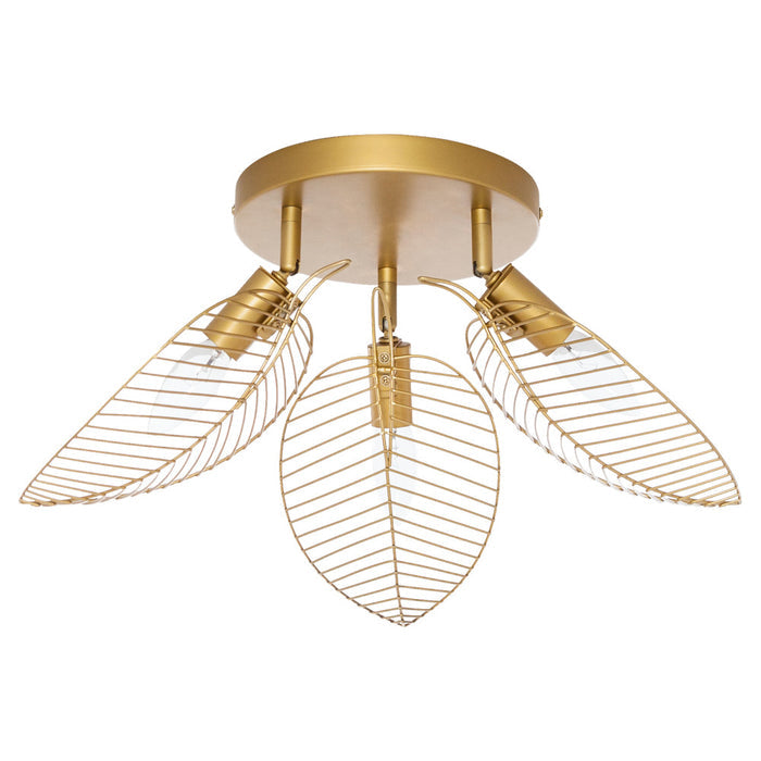 24"W Noelle Gold Leaf Shade Ceiling Light