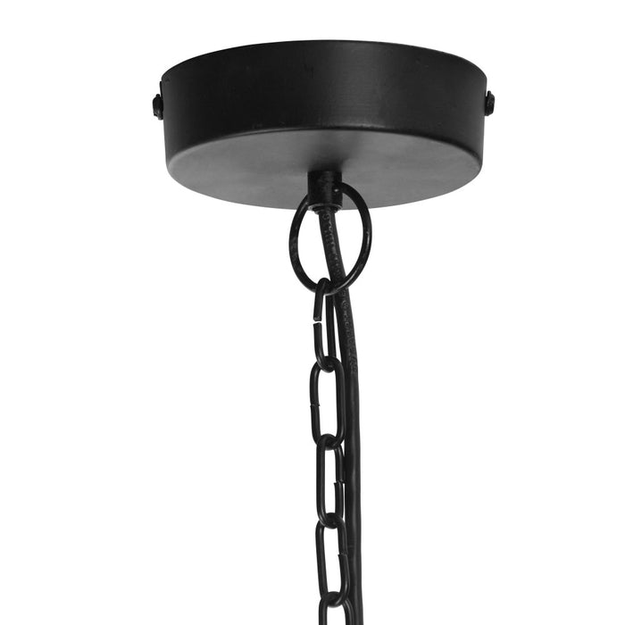 25" W 3-Light Gwen Black Metal and Glass Pendant