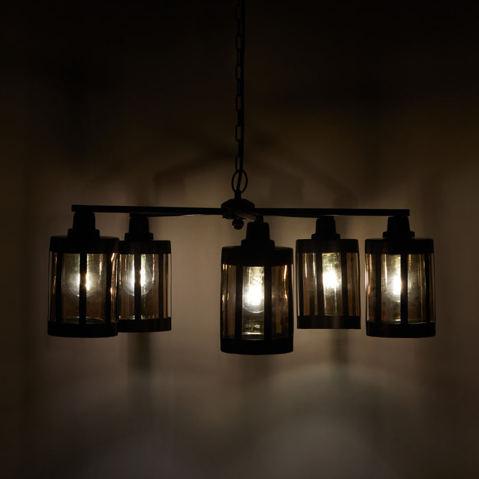 25" W 5-Light Marcell Metal and Glass Chandelier