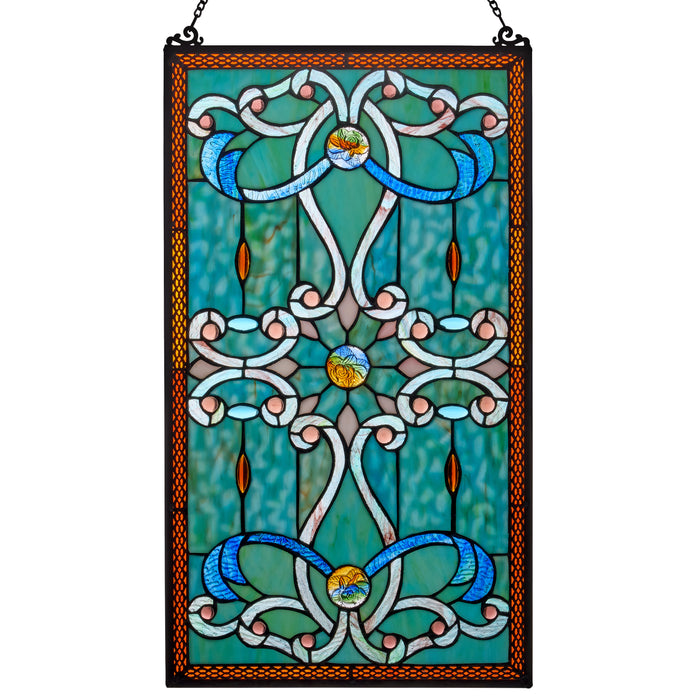 26"H Tiffany Style Stained Glass Brandi's Window Panel - Backlit