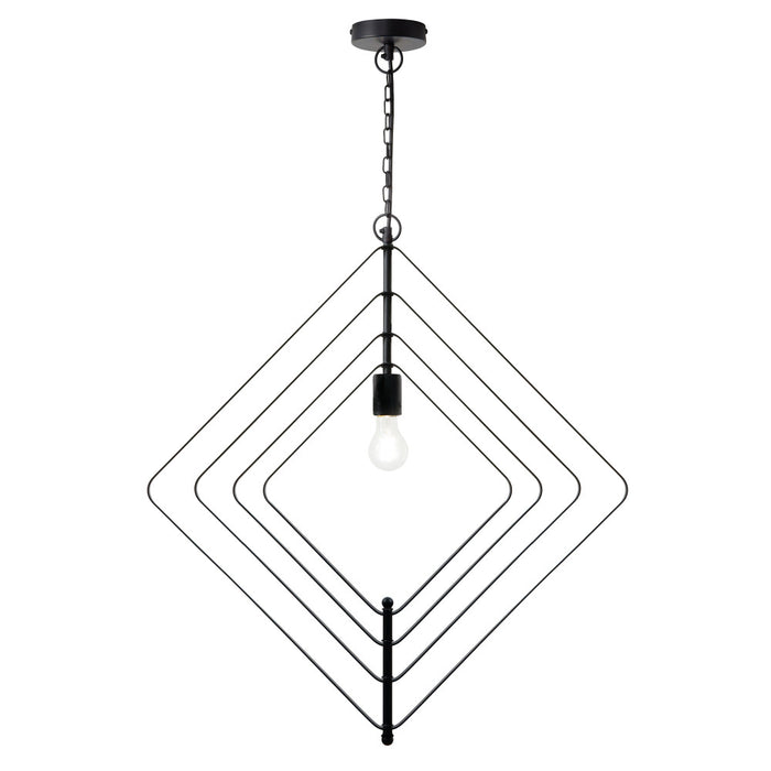 27.5" L Carmen Industrial Black Square Shade Pendant Light-On