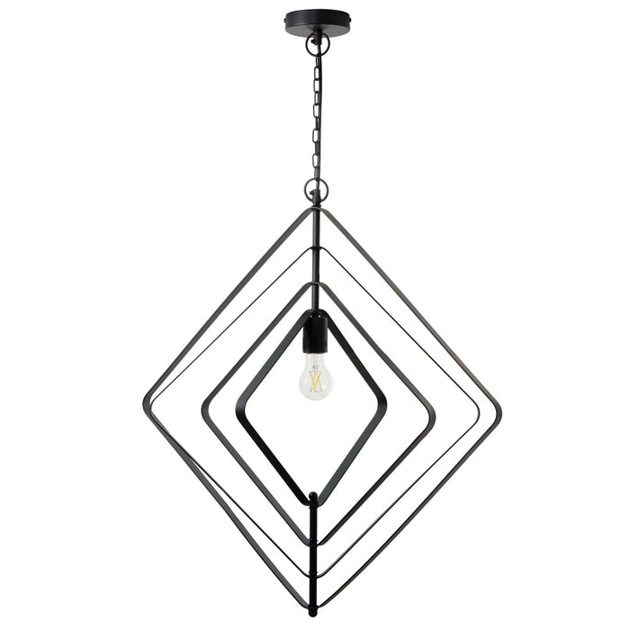 27.5" L Carmen Industrial Black Square Shade Pendant Light-Off